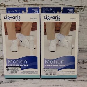 2 Pairs NEW Sigvaris Motion Men's Knee High Compression Socks 20-30 mmHg Size LL